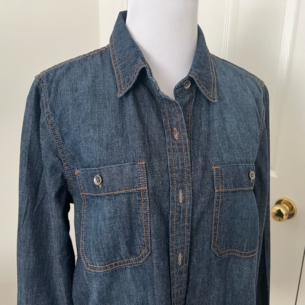 Denim shirt size small with edge details